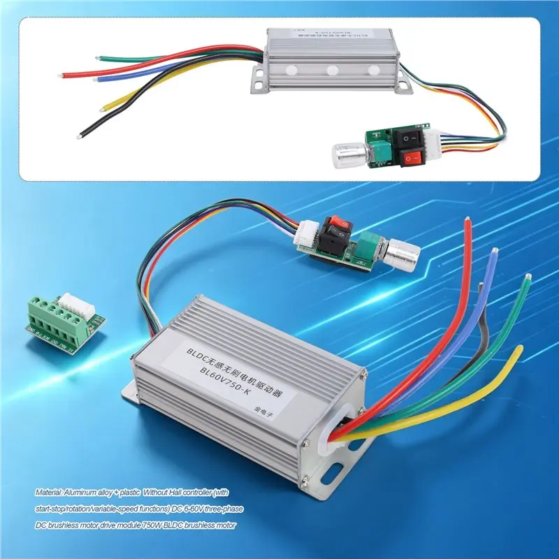 L68A No Hall Controller Stop/Reverse Speed Regulator 3 Phase DC Brushless Motor Driver Module