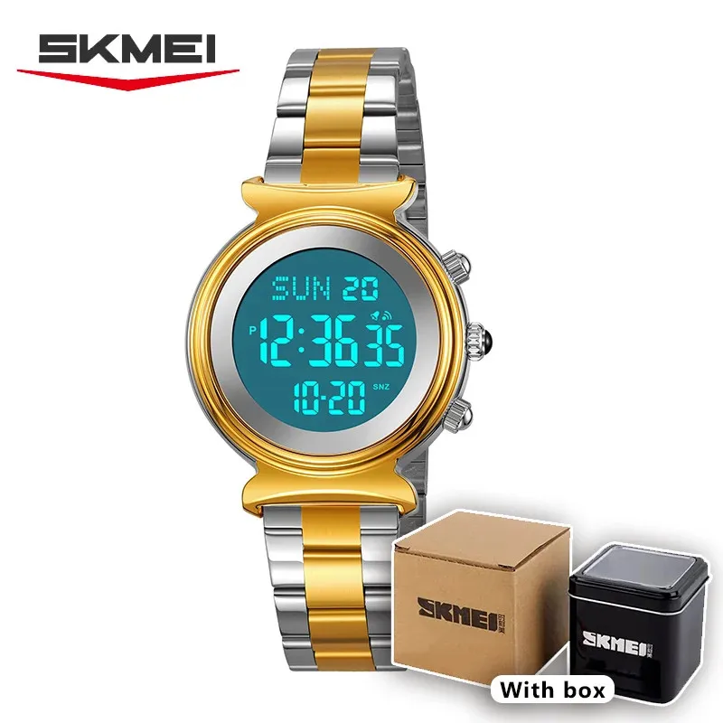 

Digital Steel Strap Men SKMEI 2408 Women Simple Waterproof Watch Exquisite Round