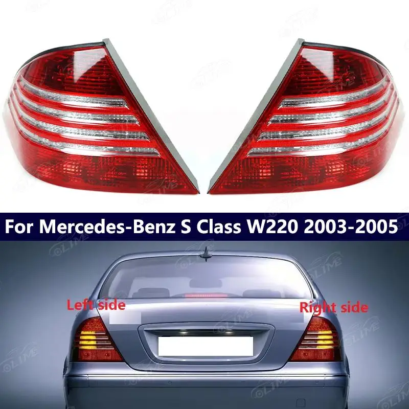 For Mercedes-Benz S Class W220 S280 S300 S320 S350 S500 S600 2003-2005 Rear Stop Brake Tail Lamp No bulb Taillight Assembly