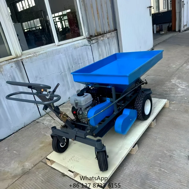 New Self-propelled Petrol Engine Composting Fertilizer Spreader Double Disc Lawn Spreader Wide Area Rotating Garden Gearbox