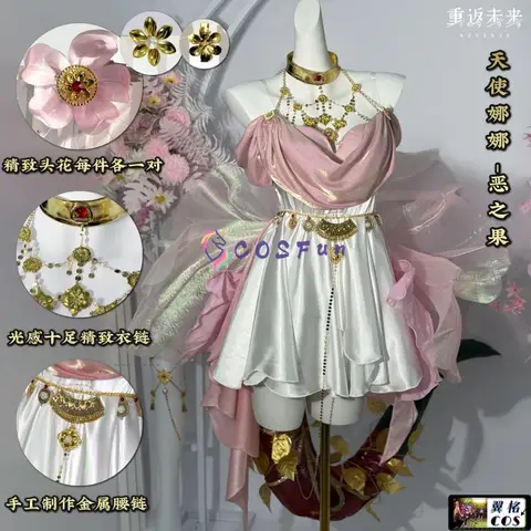 Reverse: 1999 Anjo Nala Costume Cosplay Festa di Halloween Splendido uniforme Accessori Puntelli Set completo COSFun