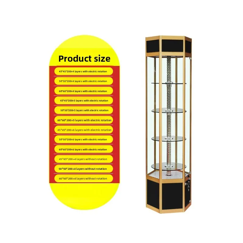 Electric rotating display cabinet, round glass dental model store product cabinet