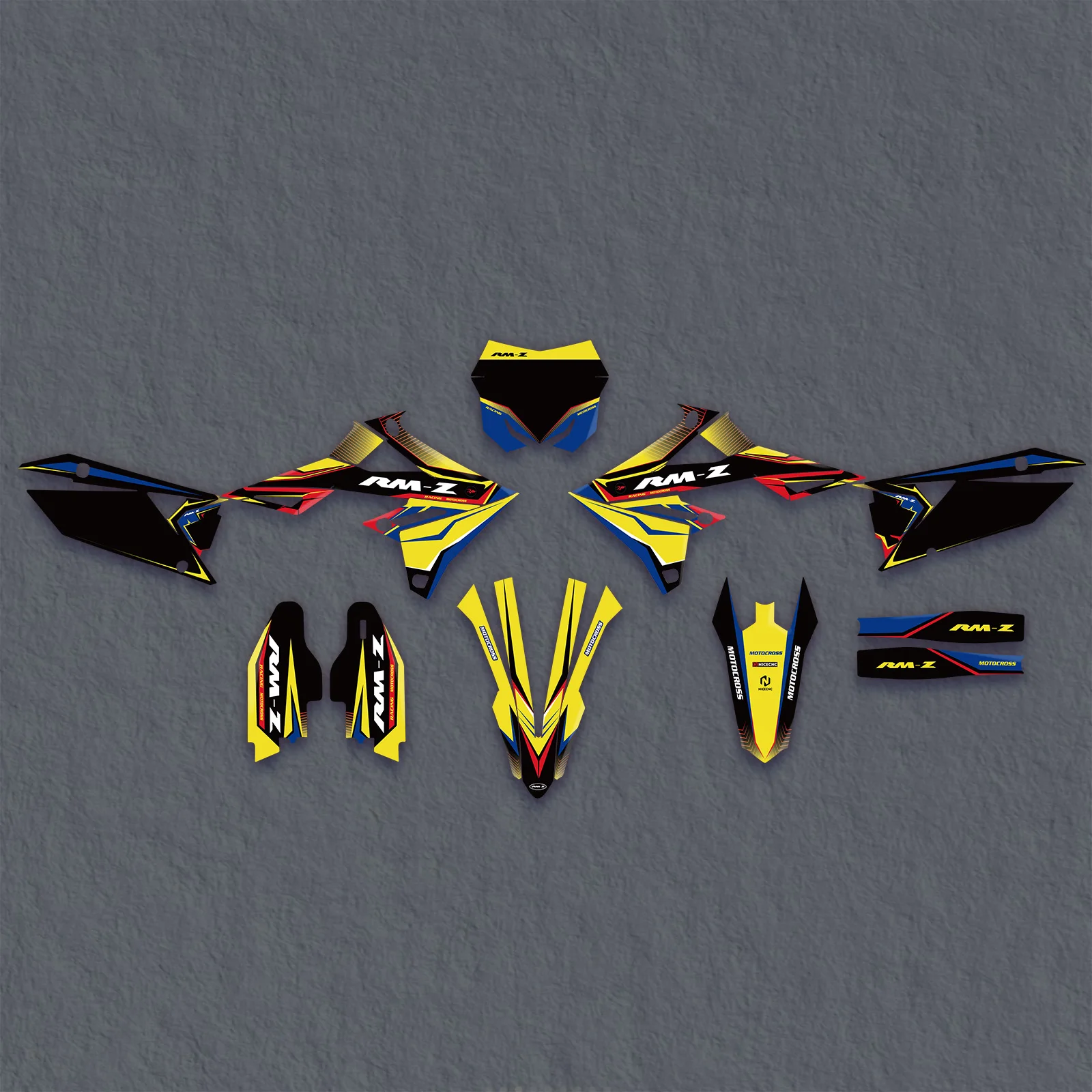 NICECNC For Suzuki RMZ 250 2019-2025 RMZ 450 2018-2025 2024 RM-Z 250 450 Motorcycle Graphic Background Decals Sticker Customize