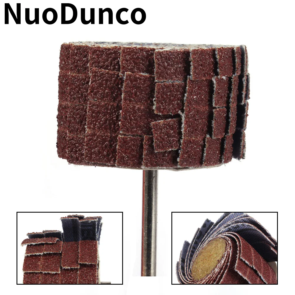 Mounted Sanding Flap Wheel Abrasive Sandpaper Polishing Disc 80-600 Grit Metal Stainless Steel Wood Grinding Buffing Wheel
