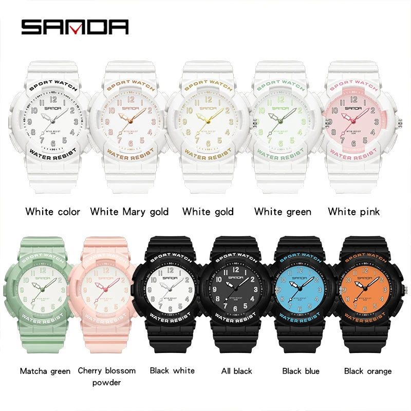 SANDA New Men Lady Watch Youth Student Casual Fresh Electronic Watches Quartz Fashion Versatile Waterproof Unisex Luminous