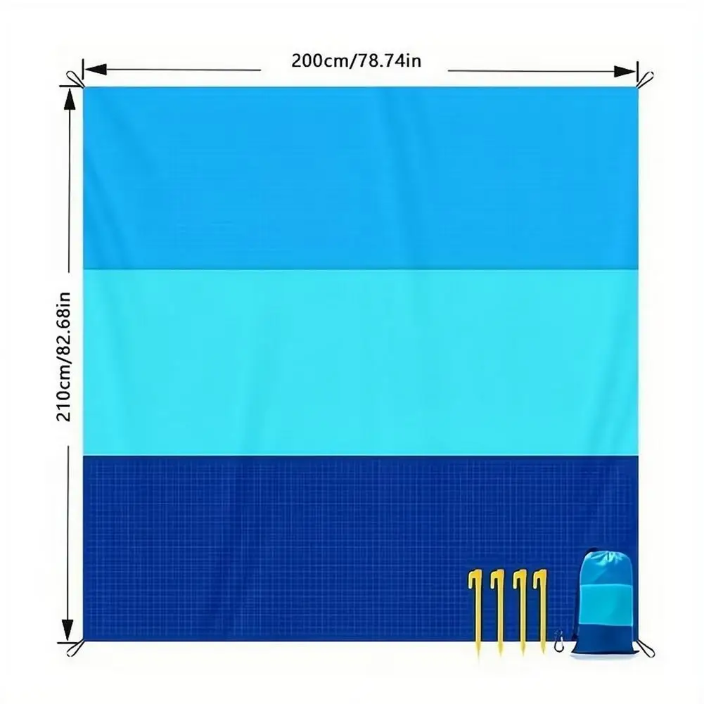 Extragroße Strandmatte Strandtuch Stranddecke Sandabweisend Wasserdicht Schnelltrocknend Outdoor-Decke Tragbare Camping-Reise-Picknickdecke – Detail 2