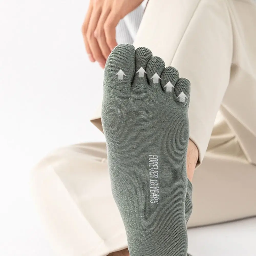 

With Separate Fingers Five Finger Socks Thin Short Tube Low Cut Ankle Sports Socks Breathable Sweat-absorbing Cotton Toe Socks