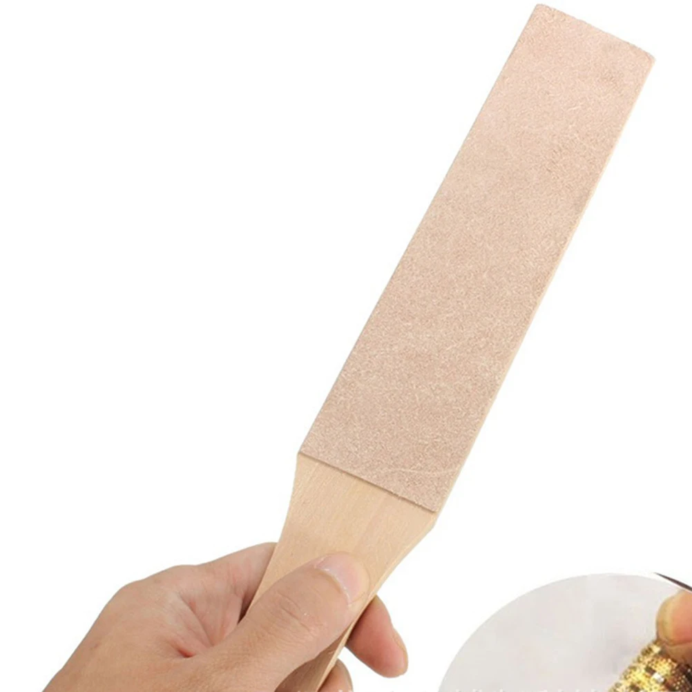 

2Pcs Two-Sided Wooden Knifeboard Sharpening Strop for Razor Kitchen Knife Carving Easy Carry Handle Strop