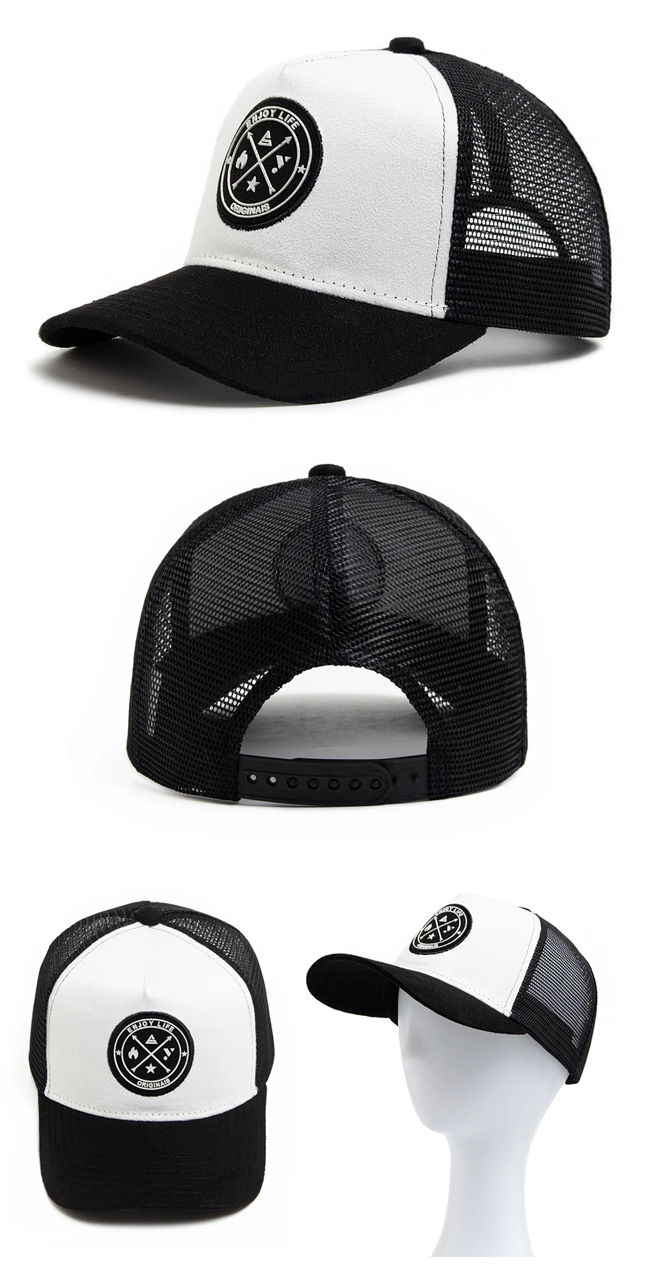 NEUE Kreisförmige leder label Trucker Hut Sommer Männer Mesh Baseball Kappe Für Visier Casual Frauen Snapback Hip Hop Caps Unisex – Detail 5
