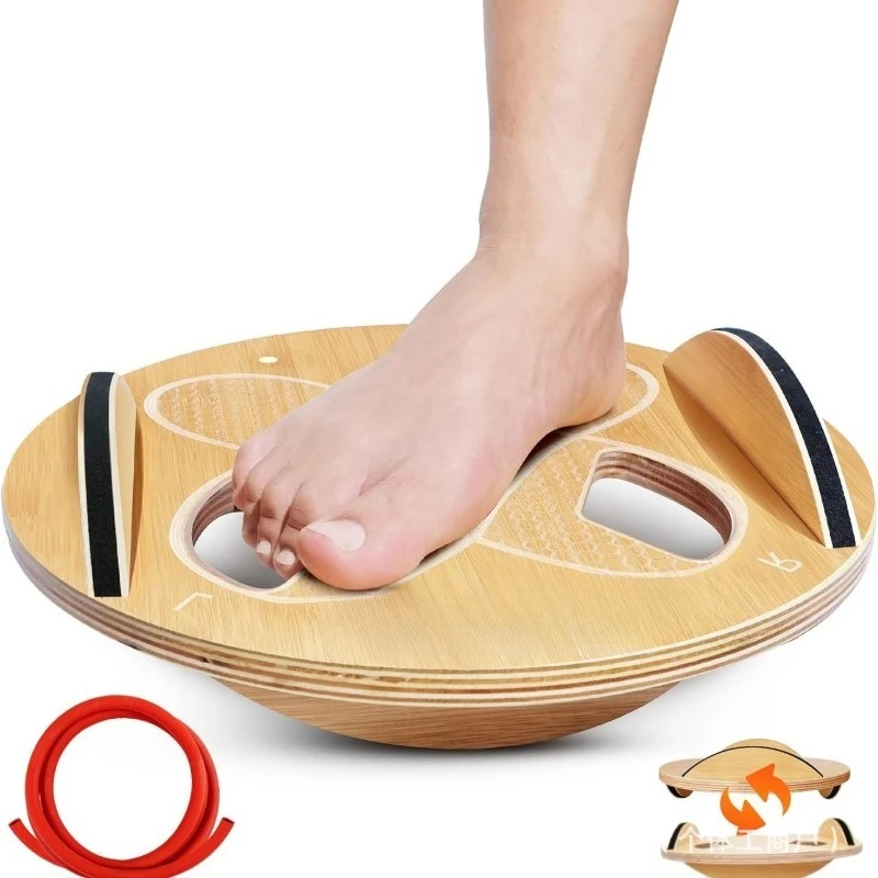 Holz-Balanceboard für Erwachsene Fußtrainer Pedal-Scheibe für Yoga-Übungen Stabilitäts- und Kerntraining