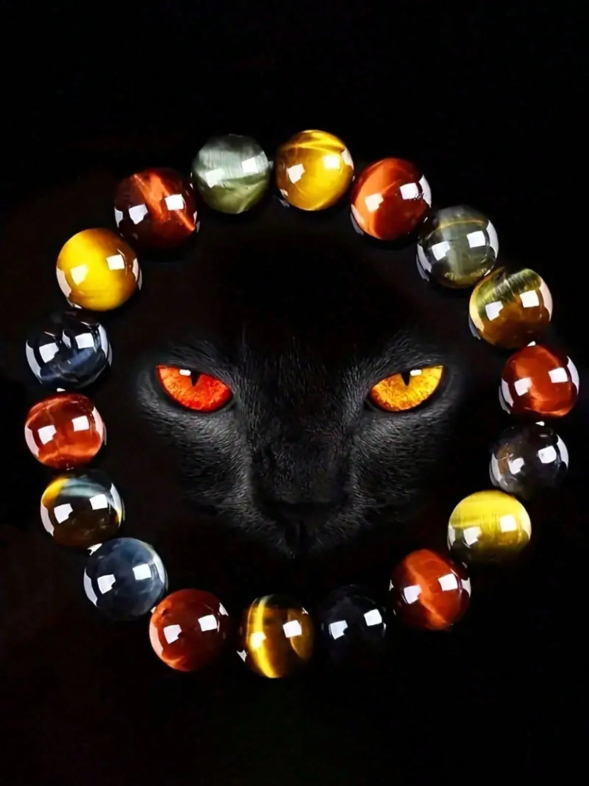 Natuurlijke kleurrijke tijgeroog stenen armband Cat Eye stenen armband is een geweldig cadeau voor zowel mannen als vrouwen