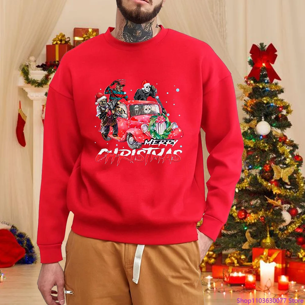 

Новый свитшот с рождественским принтом из фильма ужасов, пуловер с рождественской одеждой и длинными рукавами