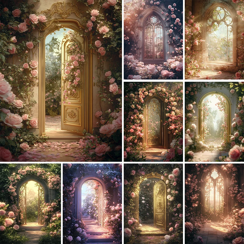 

Vintage Victorian Garden Backdrops Kids Girl Photography Child Adult Photocall Baby Pregnant Woman Floral Archway Backgrounds