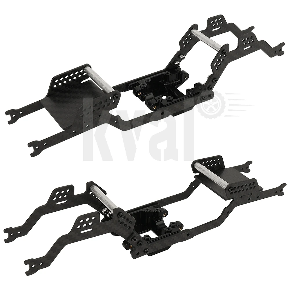 Carbon Fiber Chassis Kit Frame Girder Kit for 1/18 RC Crawler TRX4M Bronco LCG Upgrade Part