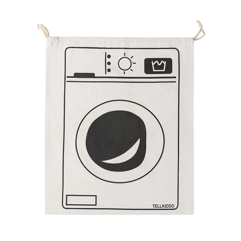 60×80cm Storage Printing Fabric Drawstring Duffle Bag Dirty Clothes Organizer Bags Large Cotton and Linen Laundry Clothes Toys