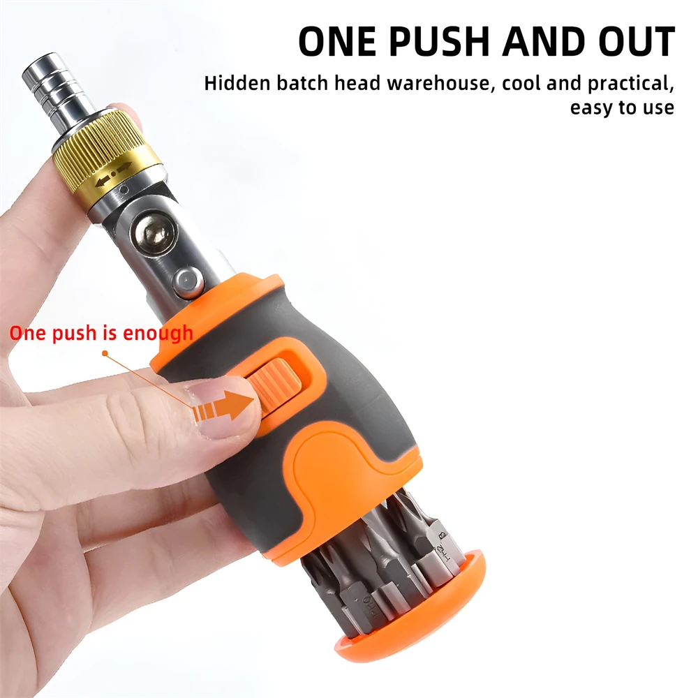 8 in 1 Mini Ratchet Screwdriver Precision Multi Tools Magnetic Bits Household Multi-purpose Pocket Portable Screw Driver