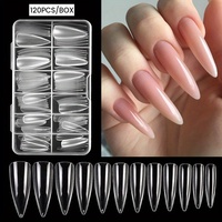 120Pcs False Full Nail Tips Quick Building Mold Tips Nail Dual Forms Finger Extension Nail Art UV extension