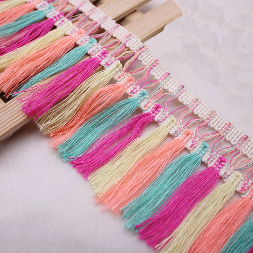 Flecos para Coser Borla Étnica de 8cm para Ropa, Cortinas, Bolsos, Adornos, Cintas Decorativas, Accesorios de Costura DIY Comprar Flecos para Mantones