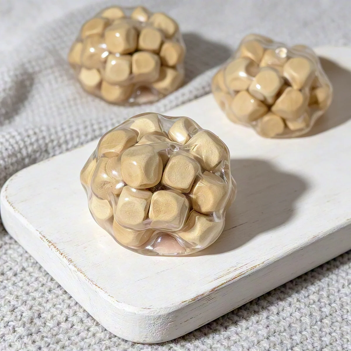 

2Pcs Handmade Wooden Balls For Hand Exercise Soft Touch Slow Rebound Sticky Molding Toy Sensory Fidget Anti Anxiety Stress Relief Decompression Toy Office Desktop Adults Elderly Birthday Christmas Gift Easter Party Favors Fun Game
