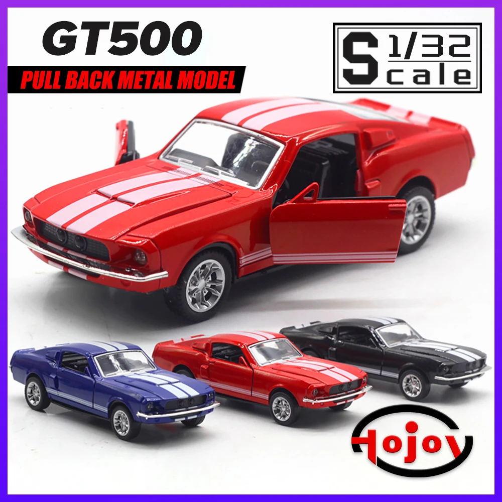 

Scale 1/32 Mustang GT 1967 GT500 Metal Cars Toys Diecast Alloy Car Model for Boys Children Kids Toy Vehicles Sound and Light