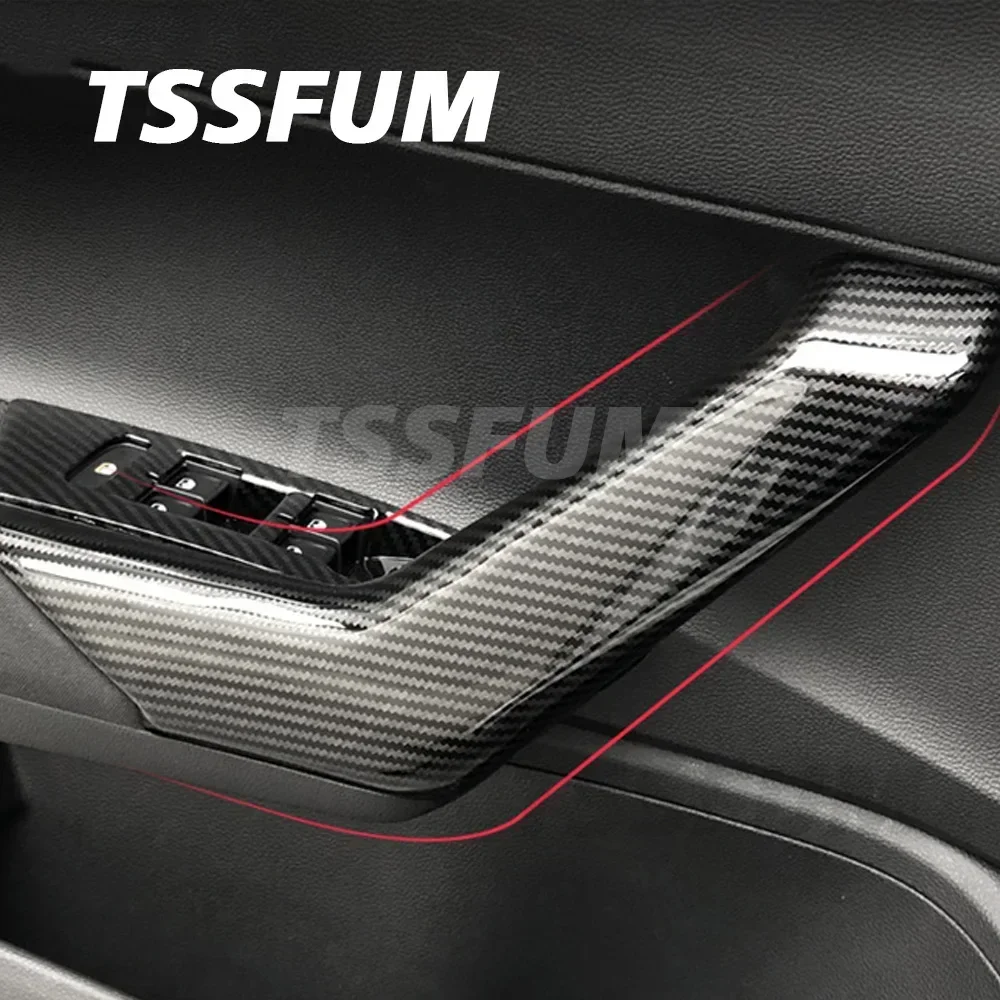 For VW POLO MK6 GTI R-line 2019 2020 2021 2022 2023 ABS Car Interior Carbon Fiber Sticker Center Control Gear Shift Panel Cover