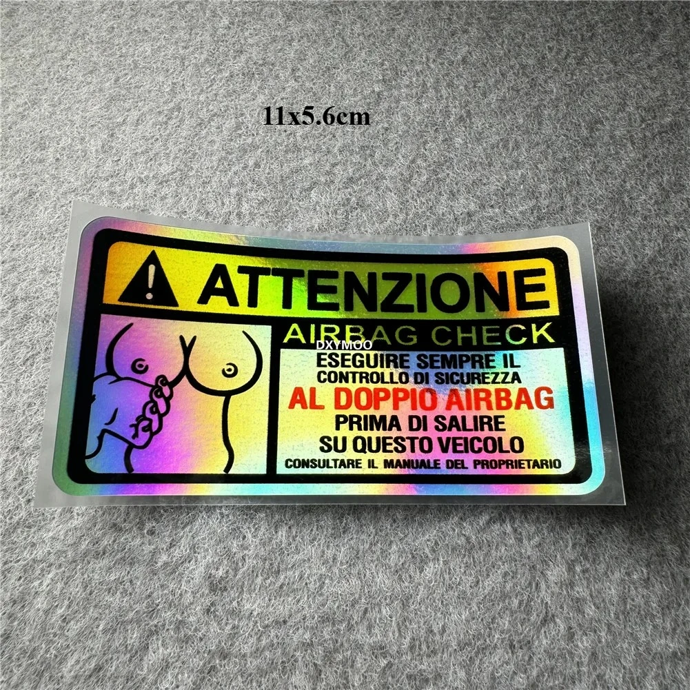 

Car Styling Sticker for Airbag Warning, Triangle Graphic Vinyl Decal, Laser Reflective for Motorcycle Oil Tank & Auto Body