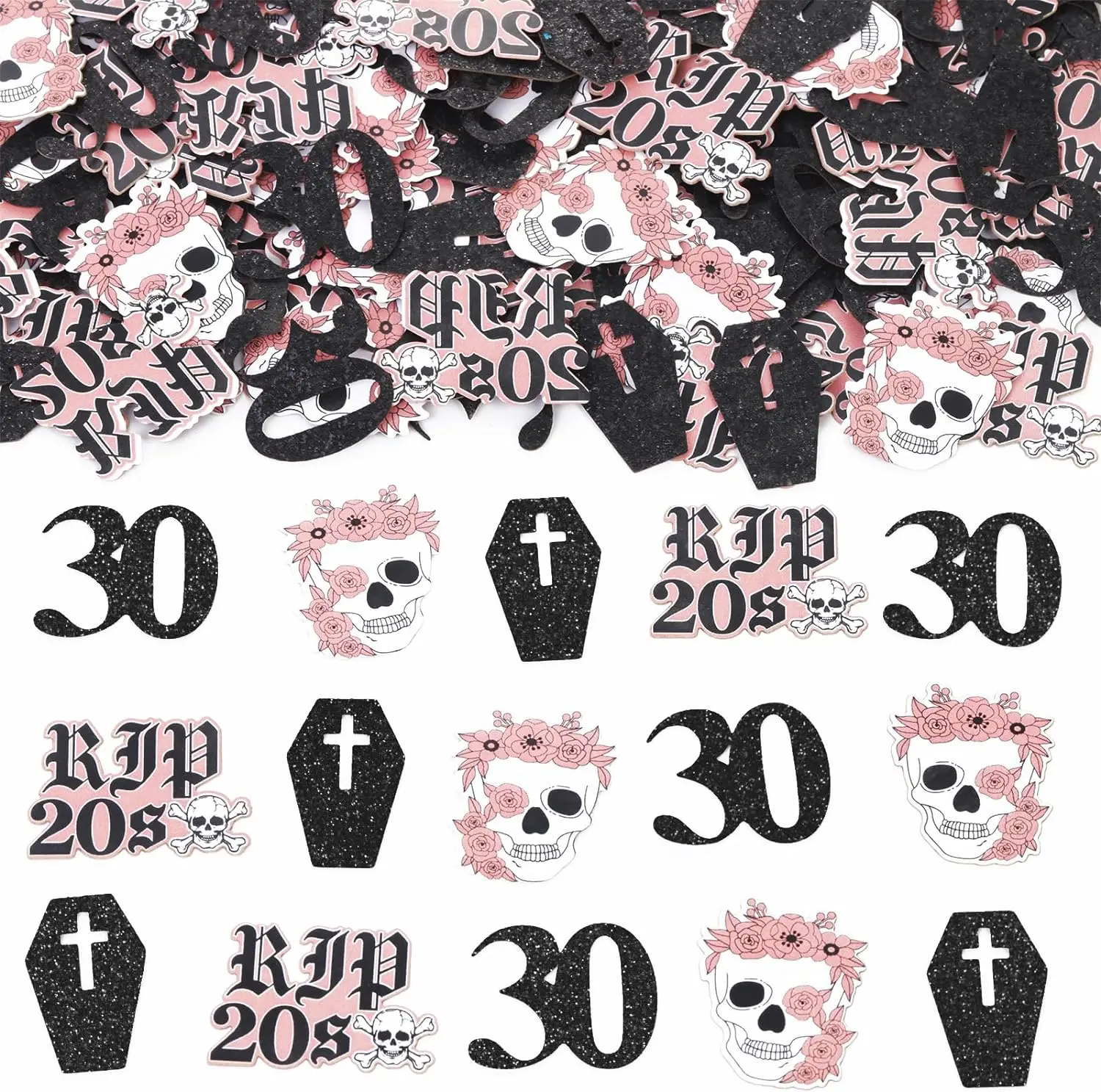 Rip to My 20s Confetti 30th Birthday Decor Double Sided Death to My Twenties Confetti Scatter Table Decor Funeral Bday Party