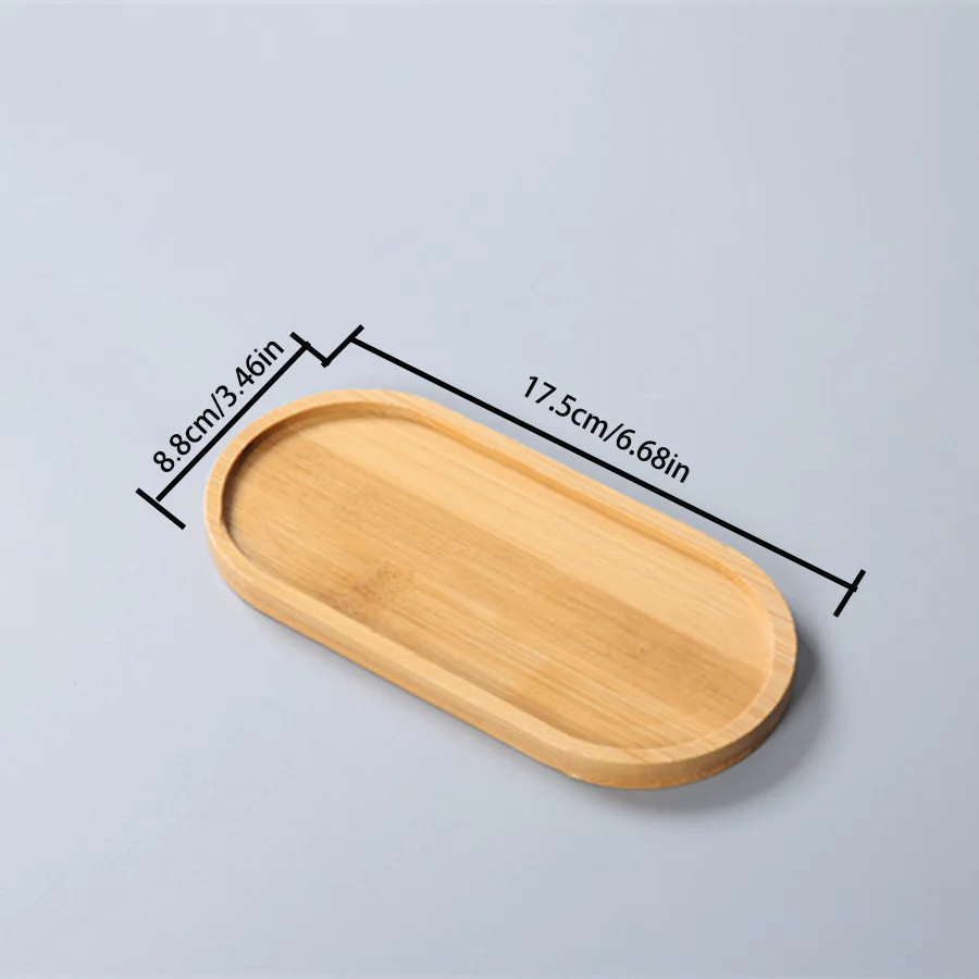 1PC Bamboo Tray for Succulent Flower Pot DIY Shaped Coaster Mat Base Eco-Friendly Garden Decor Home Living Room Decor