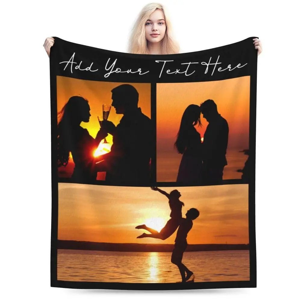 بطانيات مخصصة للآباء الشخصية تضيف اسم الشعار نص الصورة بطانية رمي مخصصة #1