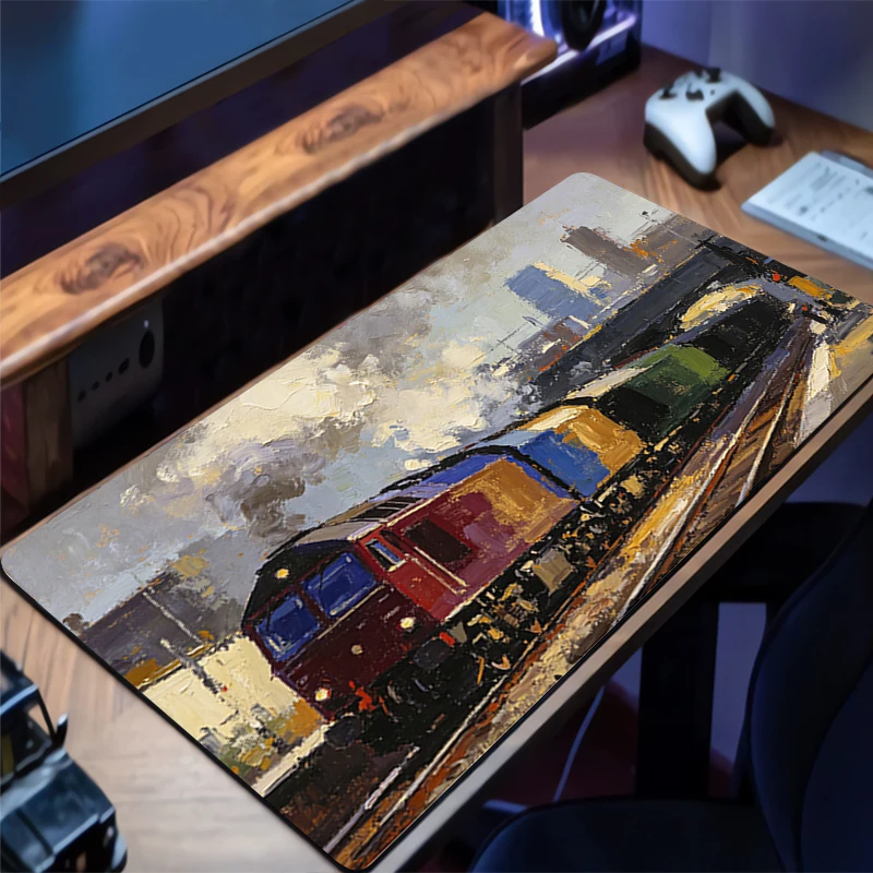 Mouse Pad Abstract Oil Painting Anime Gamer Gaming Accessories Varmilo Keyboard PC Computer Desk Mat XXL Carpet Mousepad