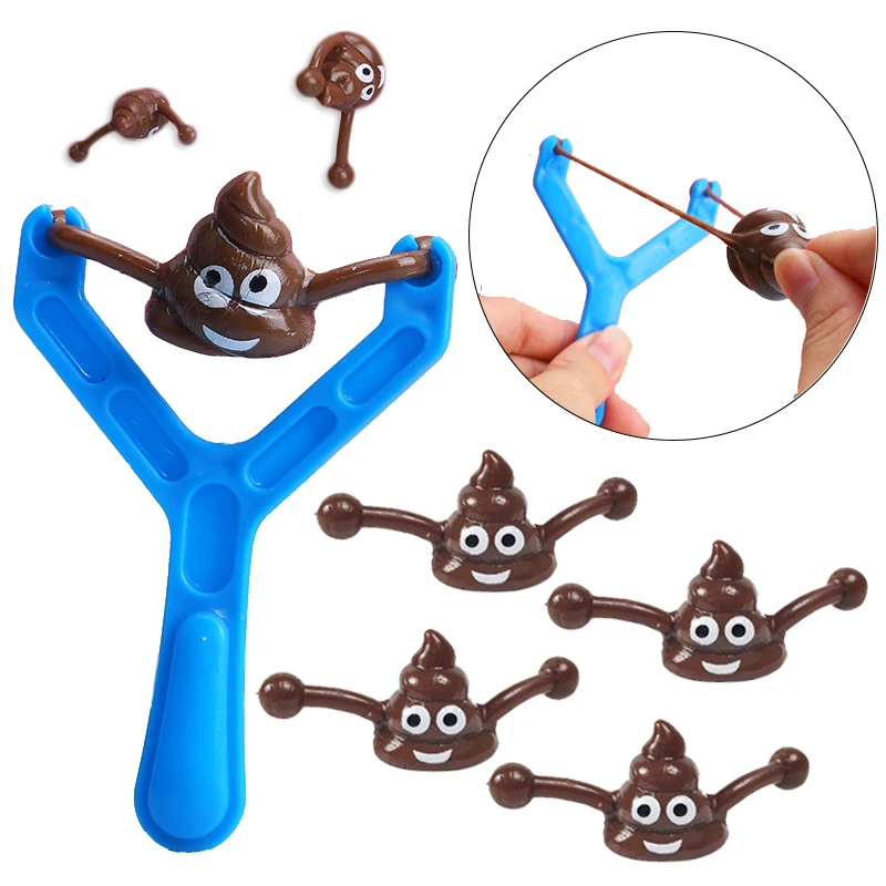 Funny Poop Ejection Toys Kids Creative Catapult Fake Poop Slingshot Toy Adult Children Vent Stress Relieve Toy Sticky Stool Game