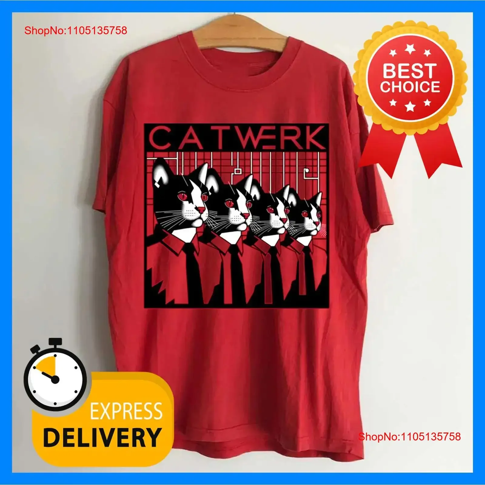 

Catwerk Retro Album Kraftwerk Cat Red T Shirt vintage Washed graphic fashion Stylish Comfortable Top For Everyday Wear