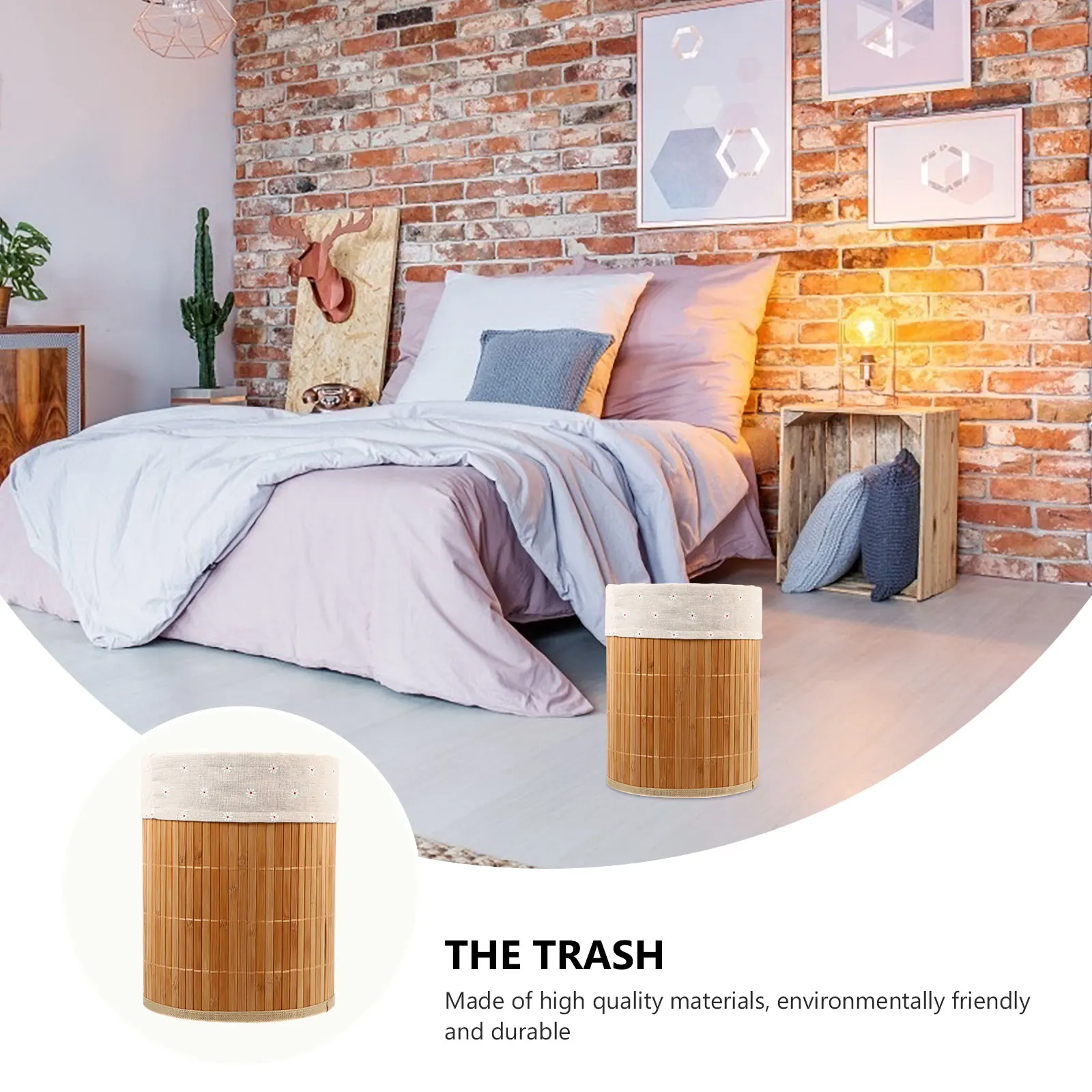 

1Pcs Foldable Bamboo Laundry Basket Large Capacity Clothes Storage Organizer for Home Office Dorm Use Clothes Storage Basket