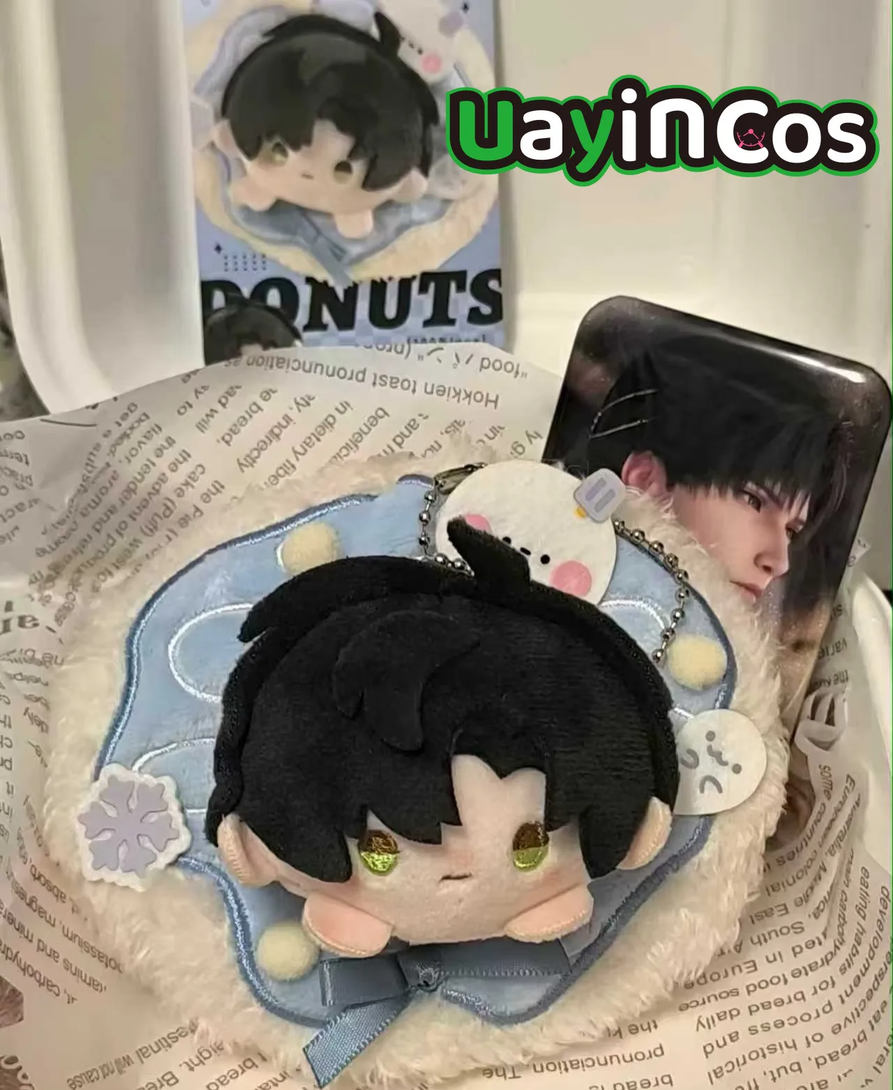 

В наличии: 10-сантиметровые плюшевые игрушки-брелоки Donuts Love and Deepspace (Рафаэль, Силус, Калеб) с одеждой, украшения для сумок, аниме-игрушки по игре K