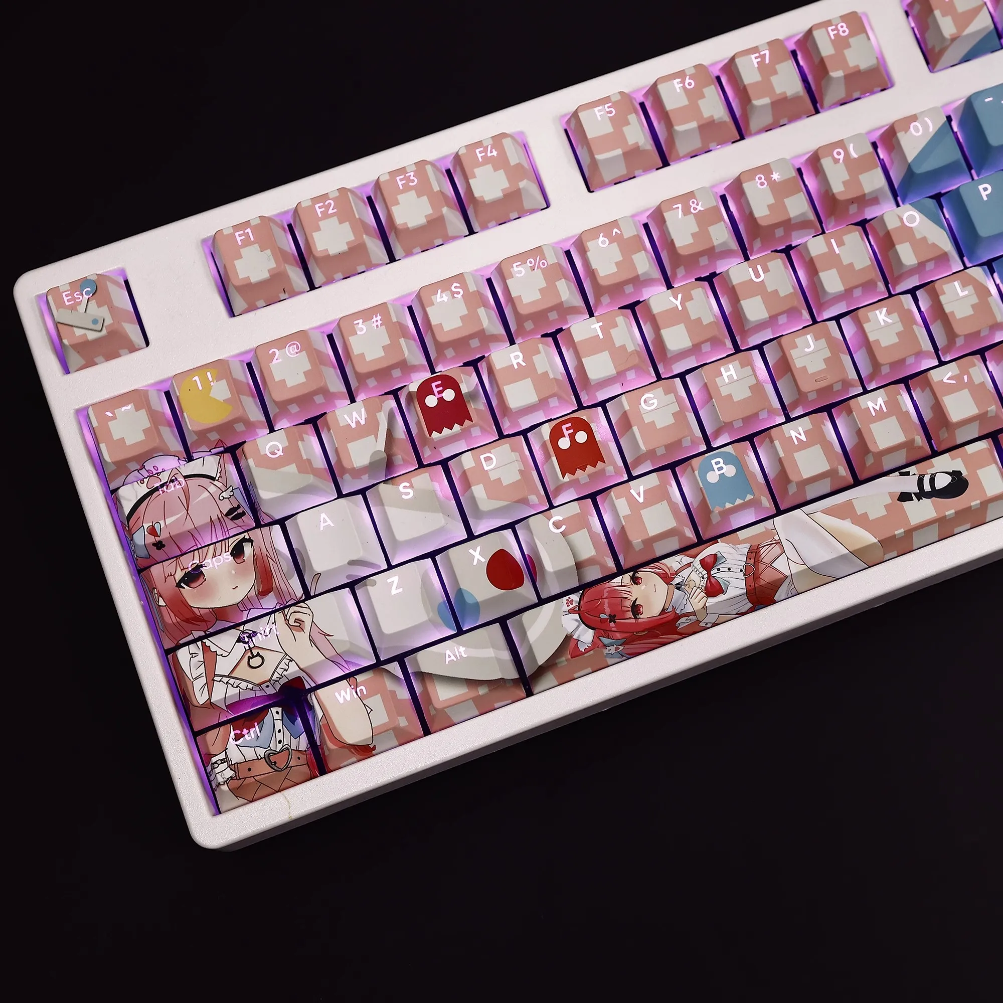 108 Keys/set Virtual Singer Sakuna Keycap PBT Backlit Keycaps Cartoon Anime Gaming Key Caps For ANSI 61 87 104 108 Layout