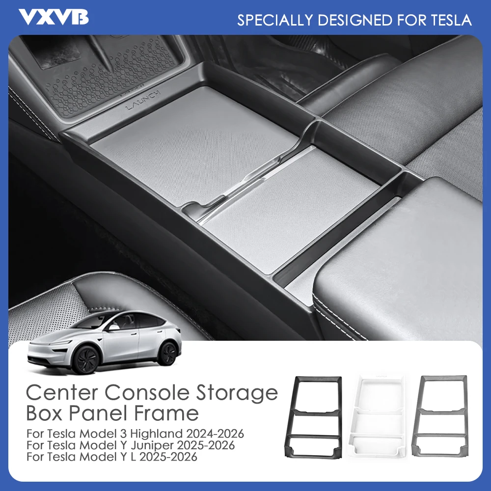 

Central Control Panel Storage Box For Tesla Model Y Juniper 2025 2026 Panel Frame Storage Case Model 3 Highland Car Accessories