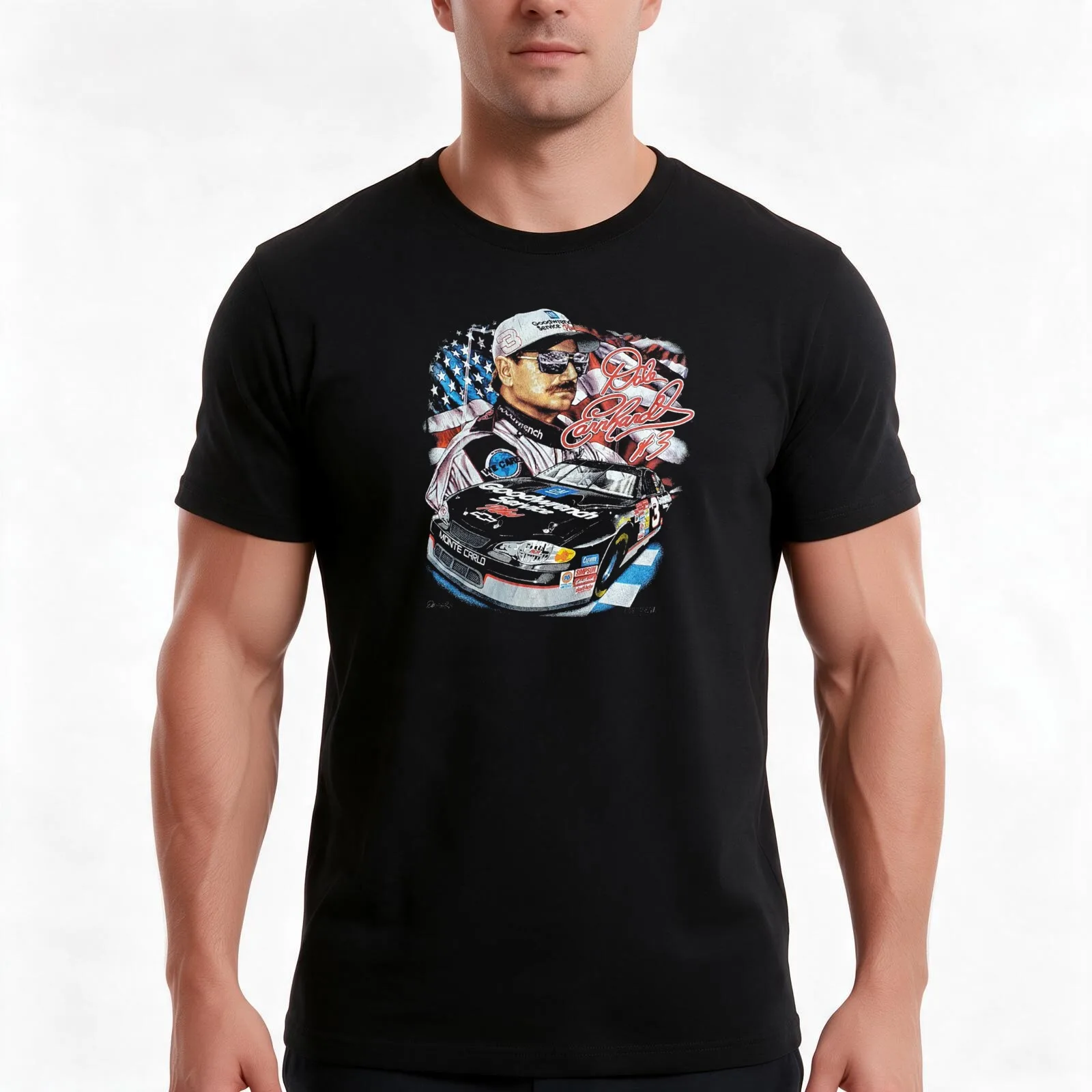 Dale Earnhardt Monte Carlo Retro Vintage T-Shirt Summer Casual Cotton Tee Oversized Streetwear Tops Vintage Graphic Print
