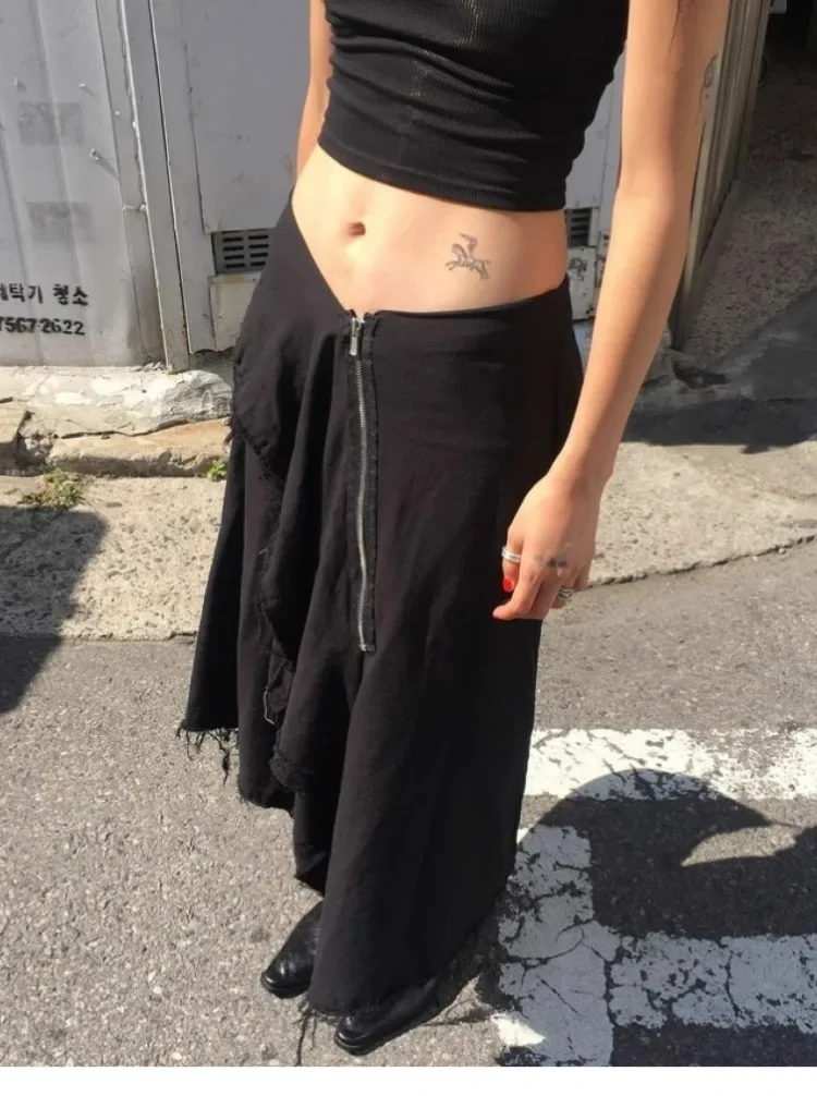 Harajuku Vintage Gonna Casual Per Le Donne Inizio Autunno Irregolare di Media Lunghezza Gonne da Donna Subculturale Y2k Nuovi Vestiti Maxi Lungo