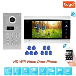 New 960P AHD Tuya Smart App Remote Unlock WiFi IP Video Door Phone Video Intercom System Motion Detection Code Keypad RFID