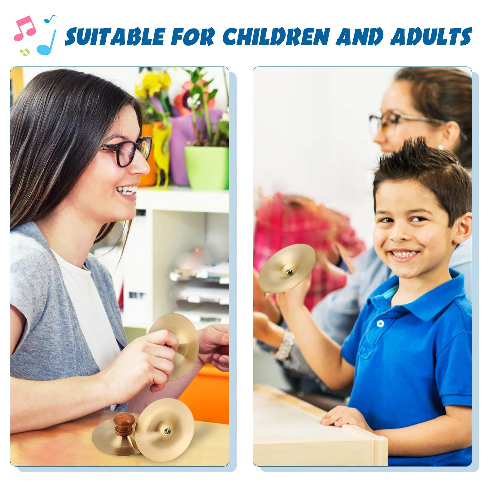 Children's Percussion Instrument Marching Cymbals Small Hand Finger Musical With Handles Metal Instruments For Dancing