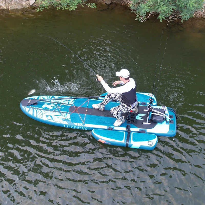 

Fishing Two Floating Platforms Foldable Inflatable Paddle Kayak with Water Play Accessories