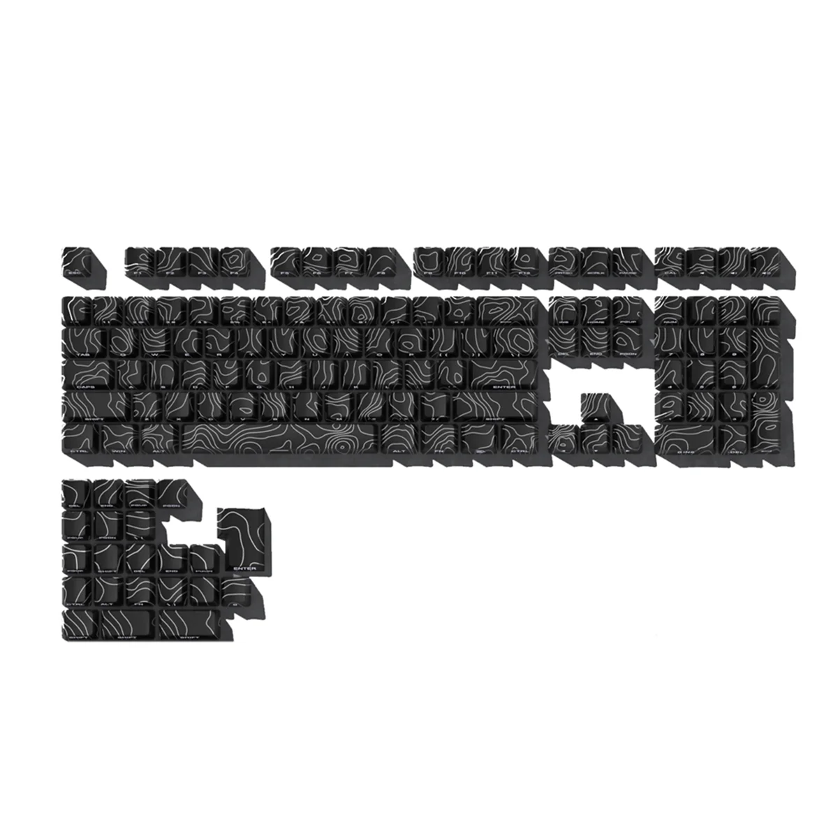 

M52K_131 Keys PBT Keycaps Set Thermally Sublimated Side Engraved black