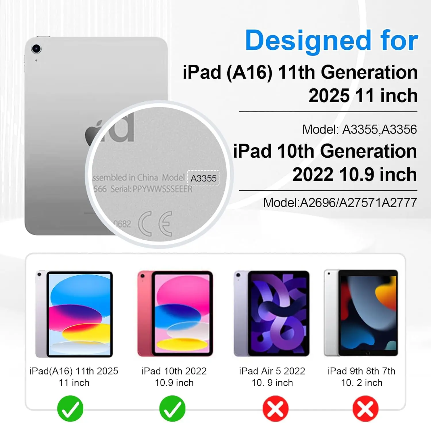 Keyboard Case For For iPad 11th Generation A16 2025 ,Detachable BT Keyboard Tablet Cover For iPad 10th Gen Leather Case Funda