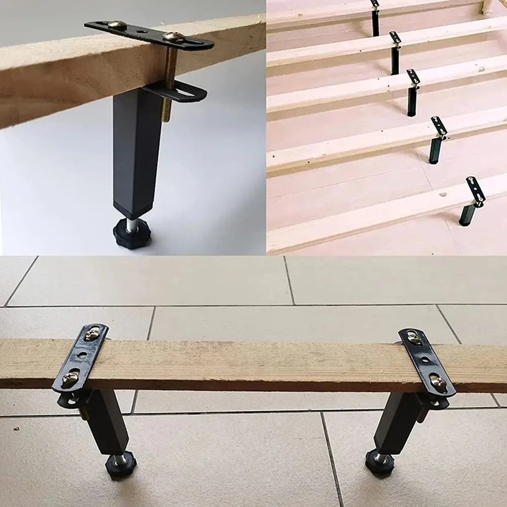 1 pièces Durable 15-35cm pied de lit cadre en T pieds de Base de lit réglables Tube carré pieds de Support dur