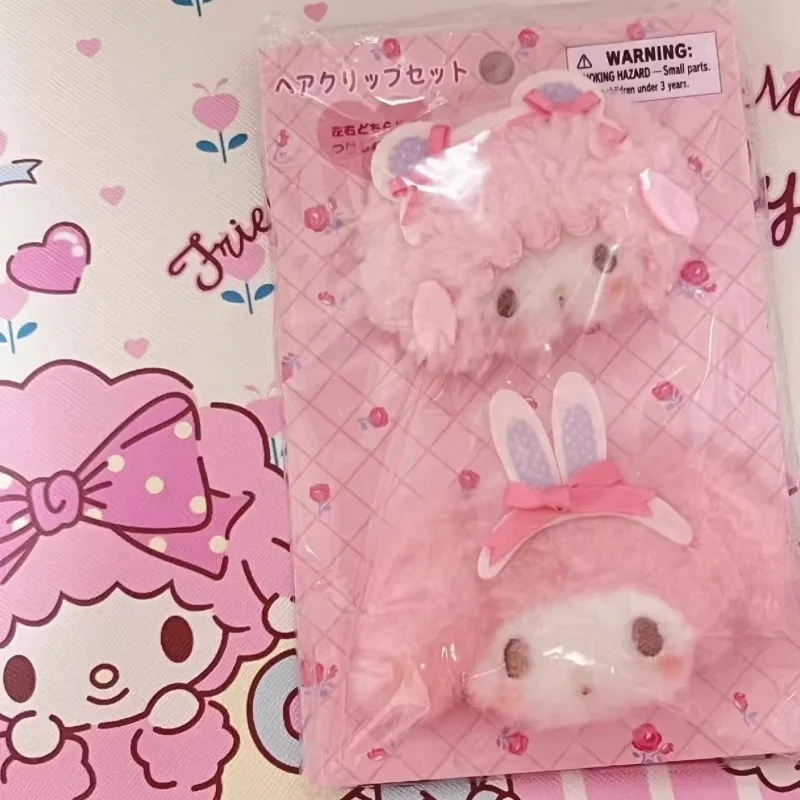 

Sweet My Melody Anime Kawaii MINISO Ins Lamb Hair Clip Girly Heart Cute Doll Soft Decoration Headwear Lovely Gifts for Girls