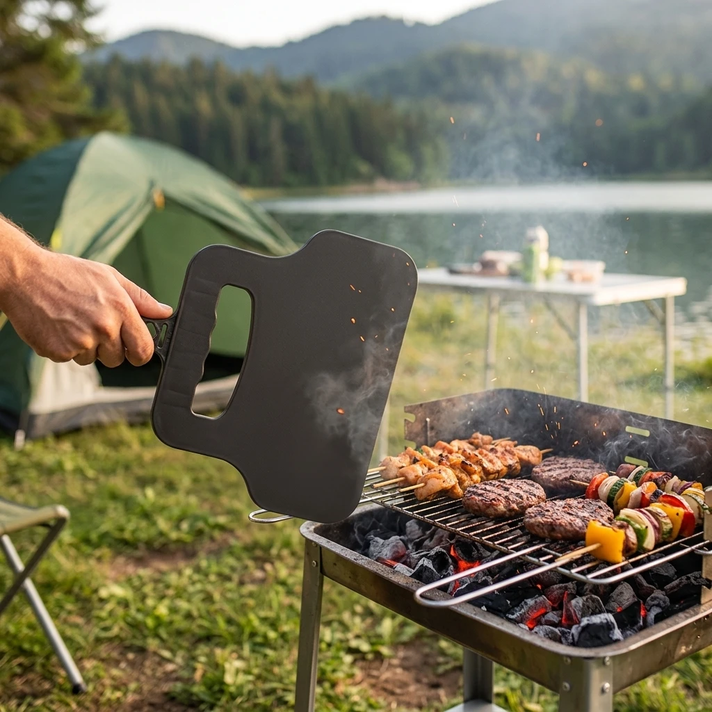 Outdoor Barbecue Fan for Convenient Cooking, a Plastic Fan That Aids in Grilling, Manual Fan for Outdoor Barbecues
