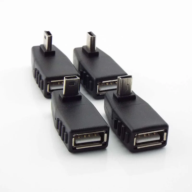 

Мини-USB 5-контактный разъем «папа» на USB «мама» угол 90 градусов аудиоконвертер разъем питания OTG адаптер для автомобильного MP3-планшета телефона U-Disk e