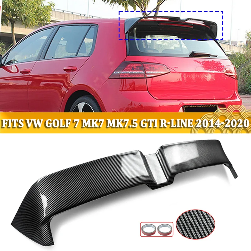 

Для VW GOLF 7 MK7 MK7.5 R-Line 2014-2020 Carbon Look ABS задний спойлер крыши