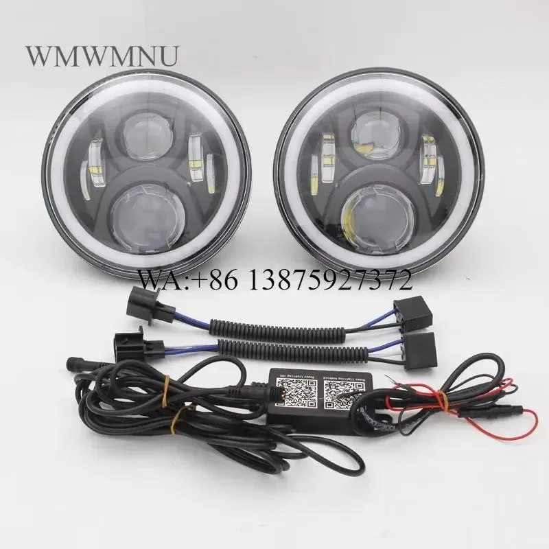 Wmwmnu Wholesale Tri Color LED Halo Car Headlight 4 Inch 5 Inch 7 Inch RGB for Jeep