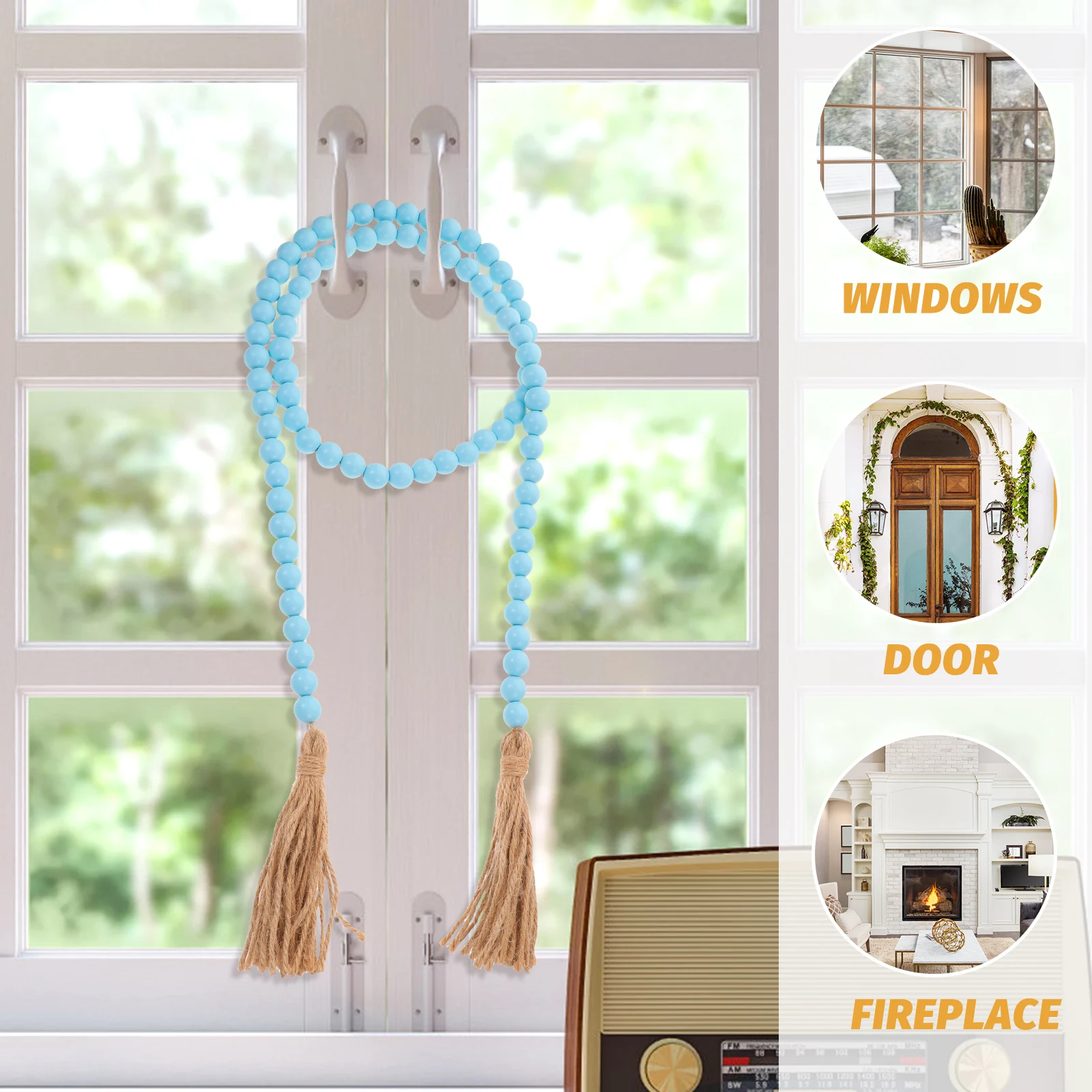 

2pcs Wooden Bead Hanging String Tassel Pendant Rustic Pendants Beads Crafts Party Decoration Home Decor Garland